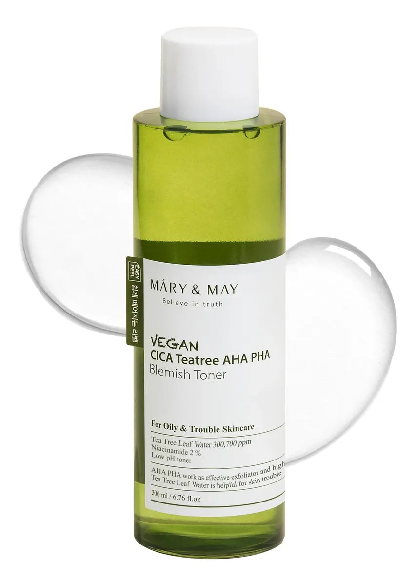 Tónico Vegano Vegan Cica Teatree AHA PHA Blemish Toner MARY&NAY